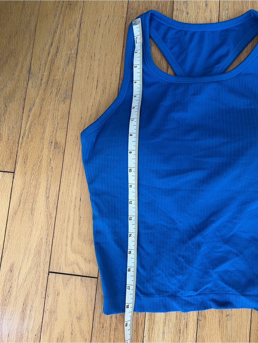 CRZ YOGA Racerback Ribbed Tank Top - Blue - Picture 3 of 10